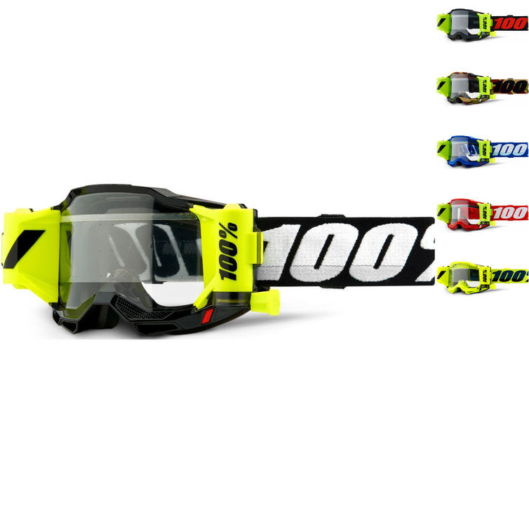 100% Accuri 2 Forecast Clear Motocross Goggles - Black - Clear, Black