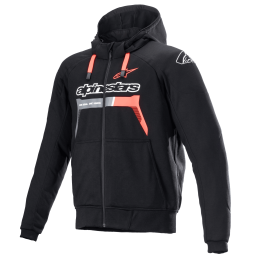 Alpinestars Chrome Ignition Hoodie Black Red Fluo, Size: XXL