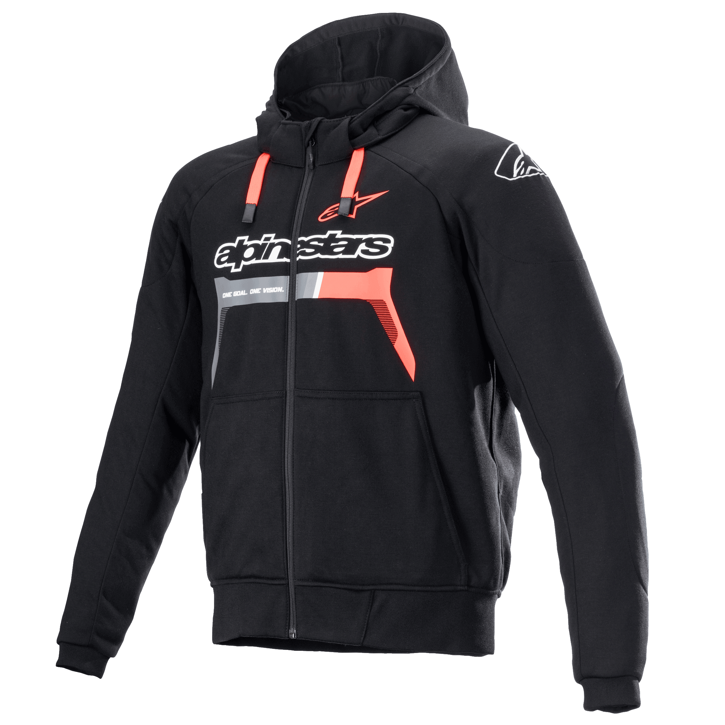Alpinestars Chrome Ignition Hoodie Black Red Fluo, Size: XXL