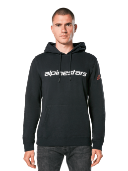 Alpinestars Linear Wordmark V3 Hoodie Black White Red, Size: XXL