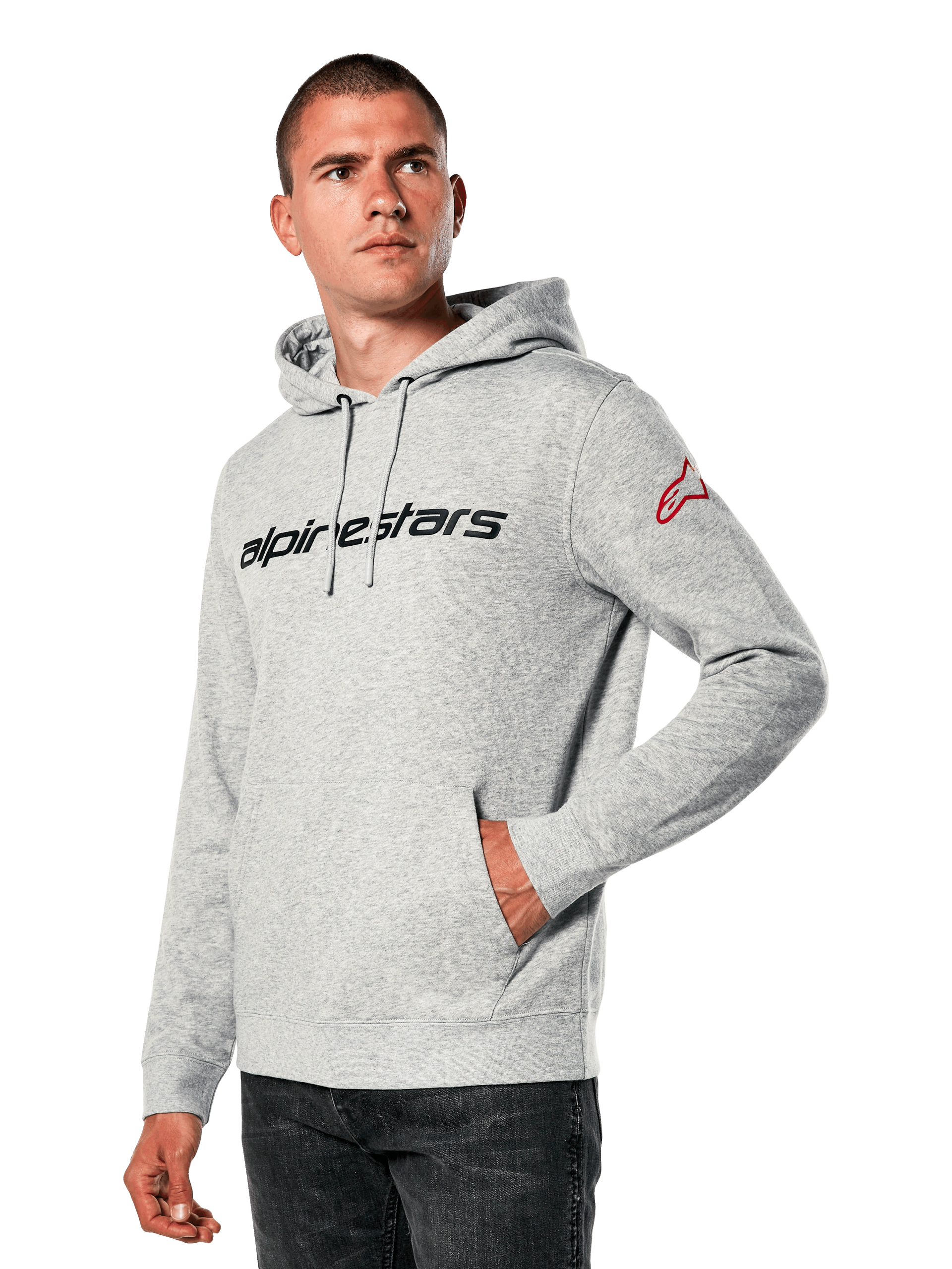 Alpinestars Linear Wordmark V3 Hoodie Gry Hthr Rd Blk, Size: XXL