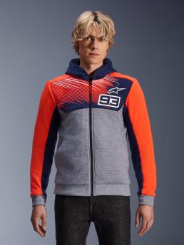 Alpinestars MM93 Chrome V2 Sport Hoodie Blue Navy Gray Mel Red Fluo, Size: XS