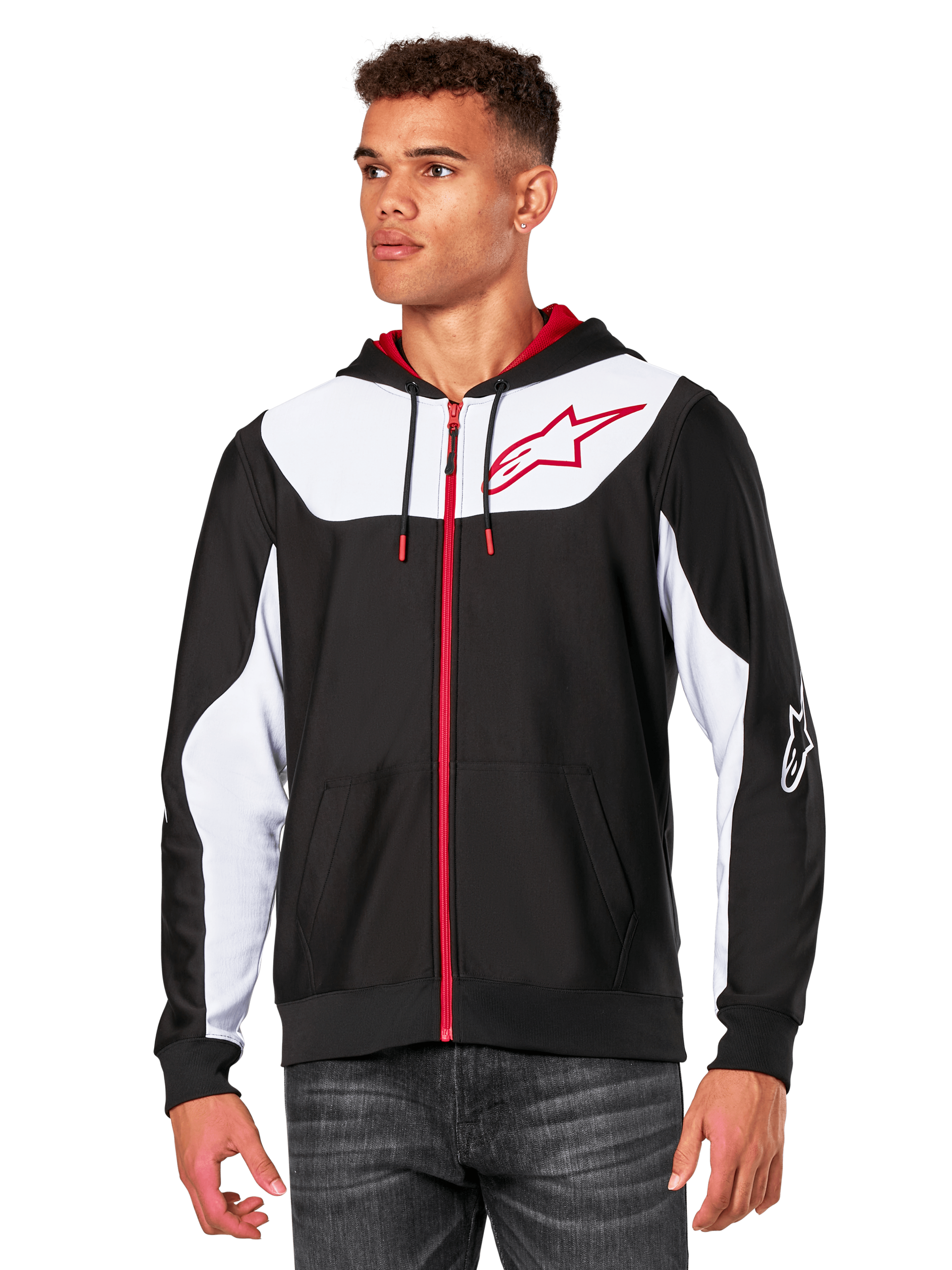 Alpinestars Sessions V3 Hoodie Black White Red, Size: XXL