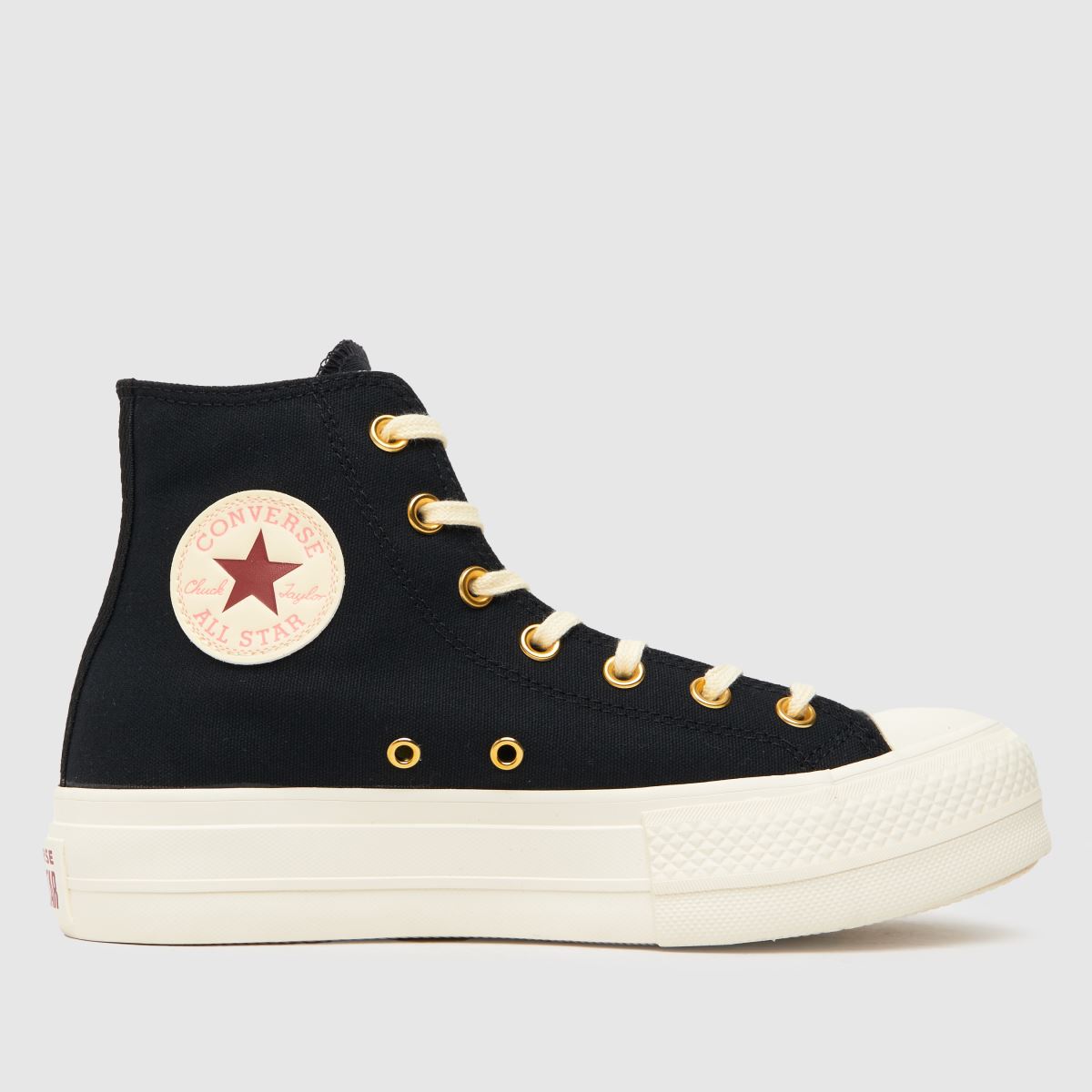 Converse All Star Lift Hi Hearts Trainers in Black