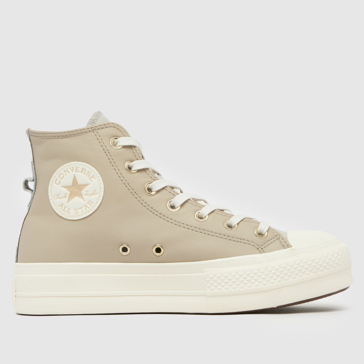 Converse All Star Lift Hi Trainers in Beige