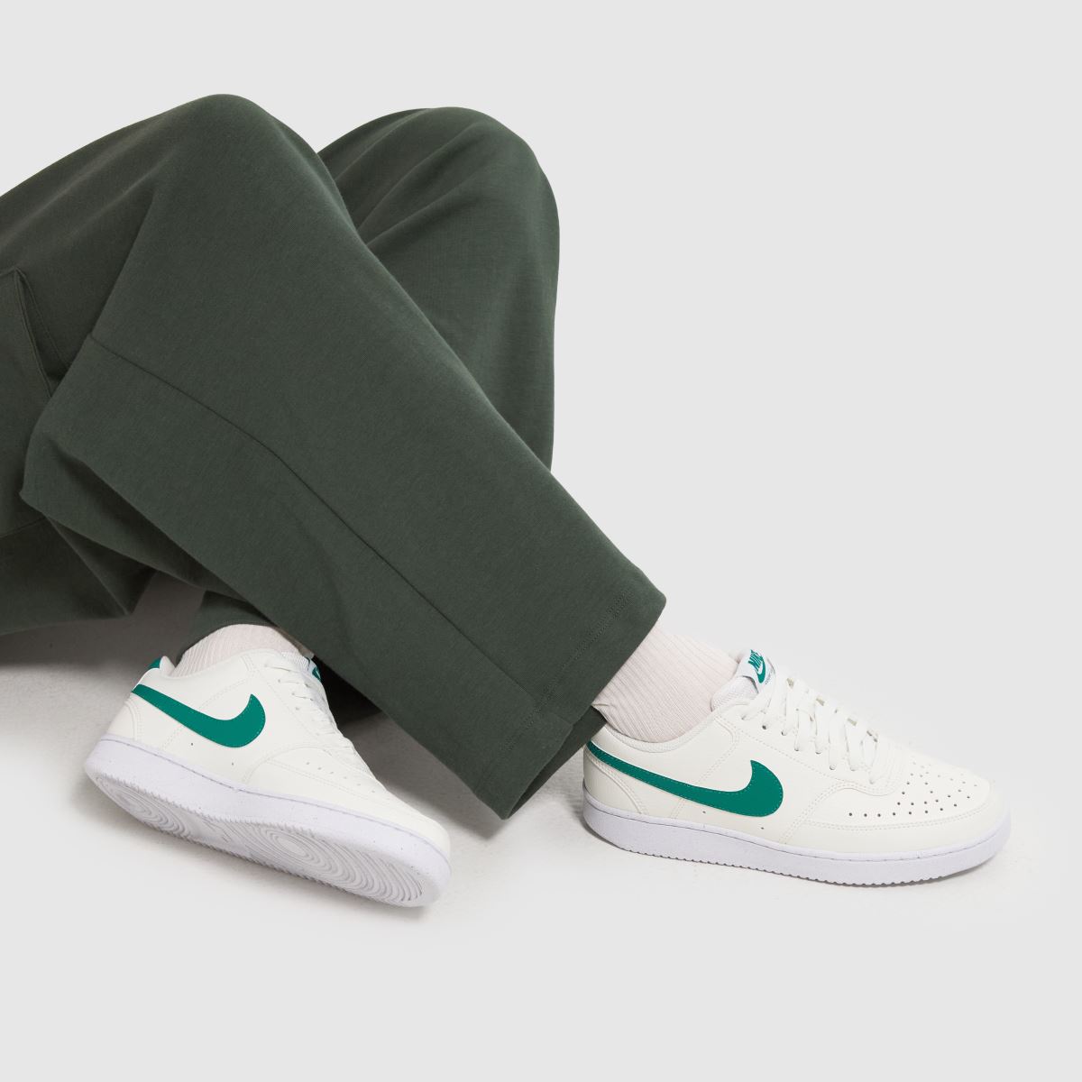 Nike Court Vision Trainers in Green Multi