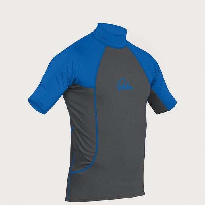 Palm Short Sleeve Rash Guard - Jet Grey/Blue - S