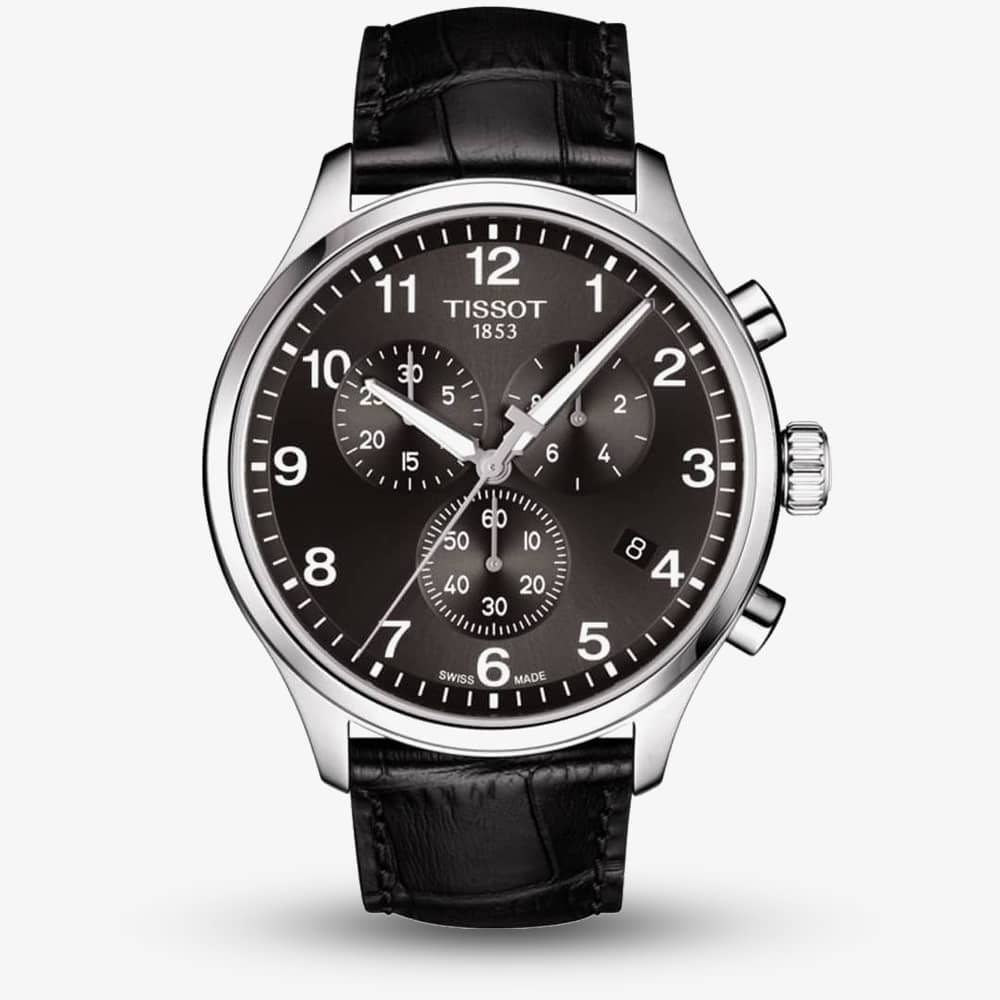 Tissot Mens T-Sport Chrono XL Classic Black Leather Strap Watch T116.617.16.057.00