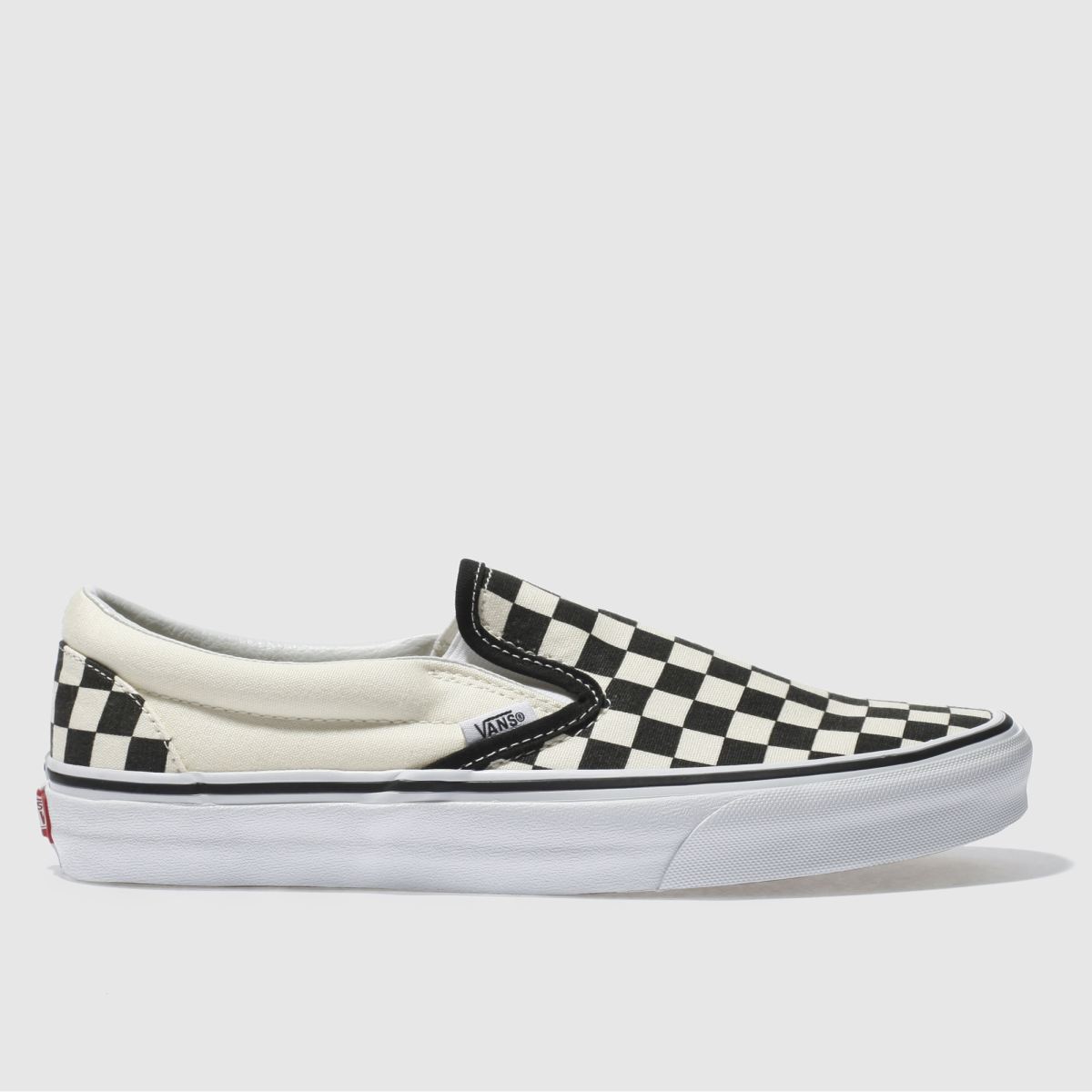 Vans Classic Checkerboard Slip On Trainers in Black & Cream
