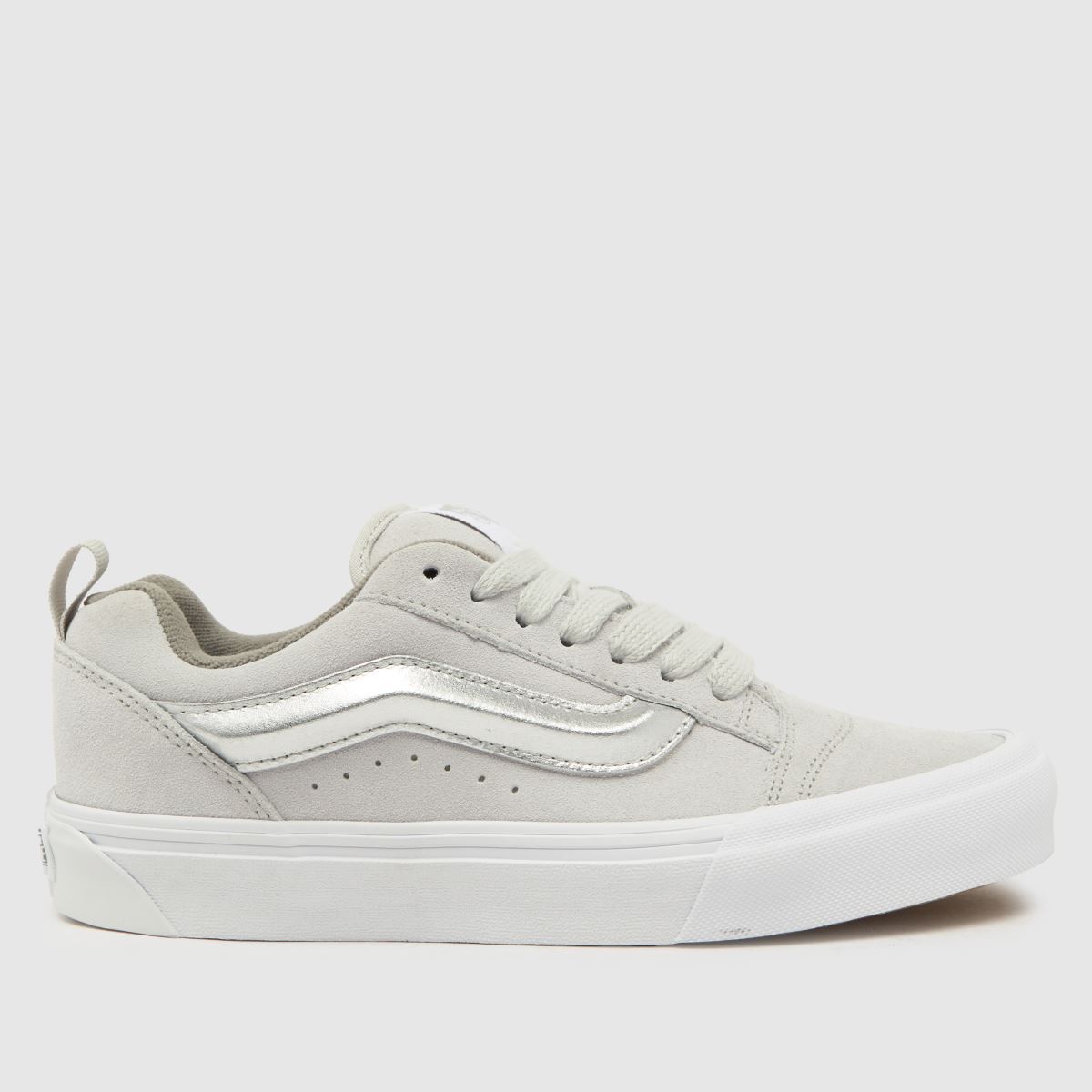 Vans Knu Skool Trainers in White & Silver