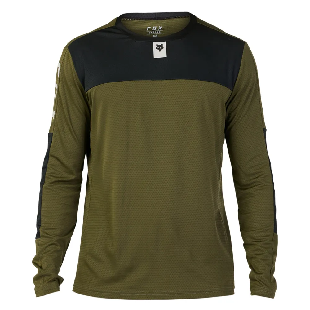 Fox Defend FoxHead LS MTB Jersey Olive Green