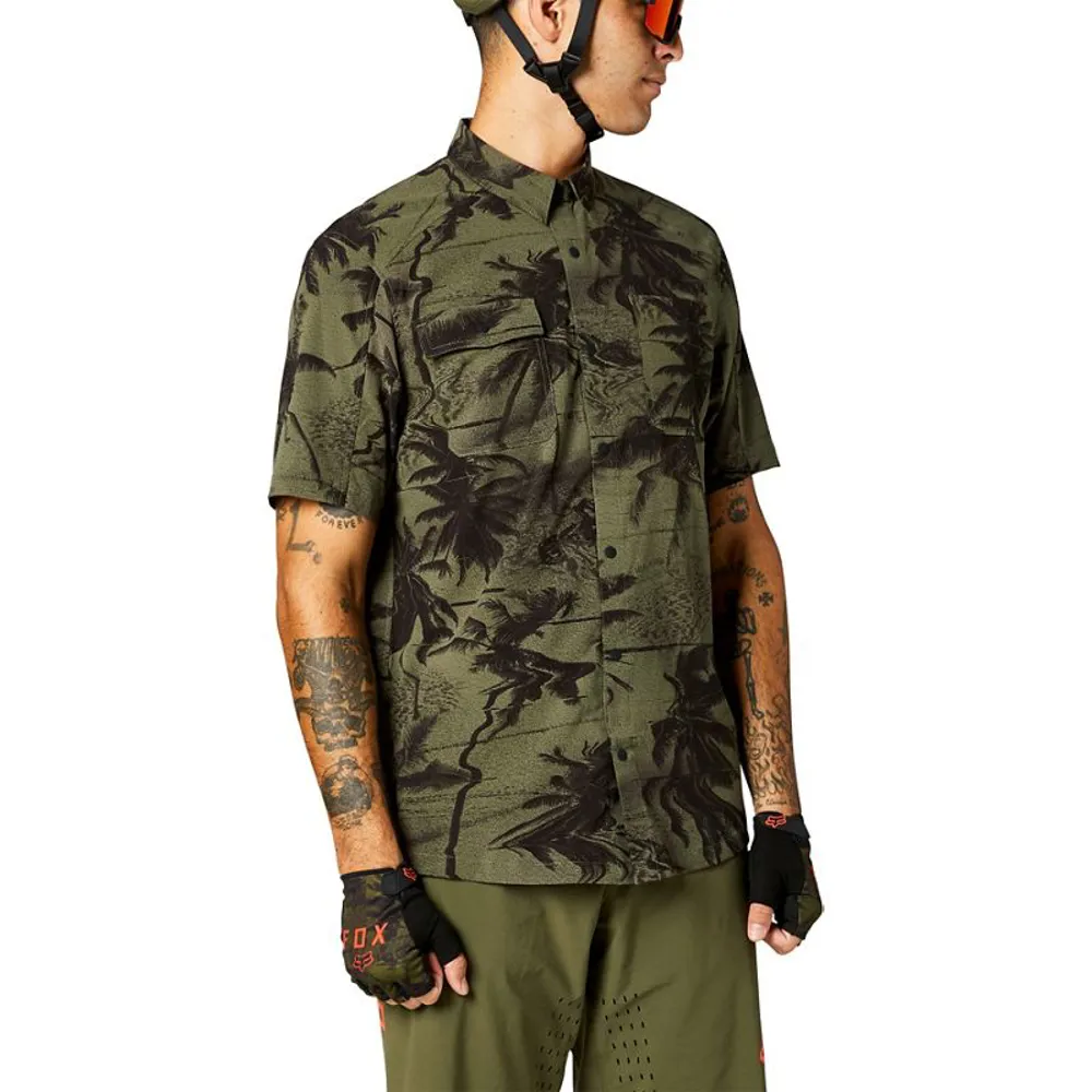 Fox Flexair Woven SS Shirt Olive Green
