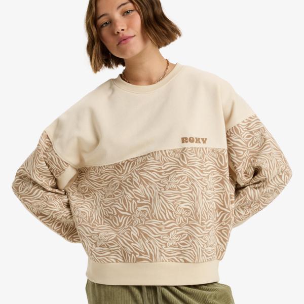 Roxy Gone Wild Block - Colour Block Fleece With Printed Block For Women