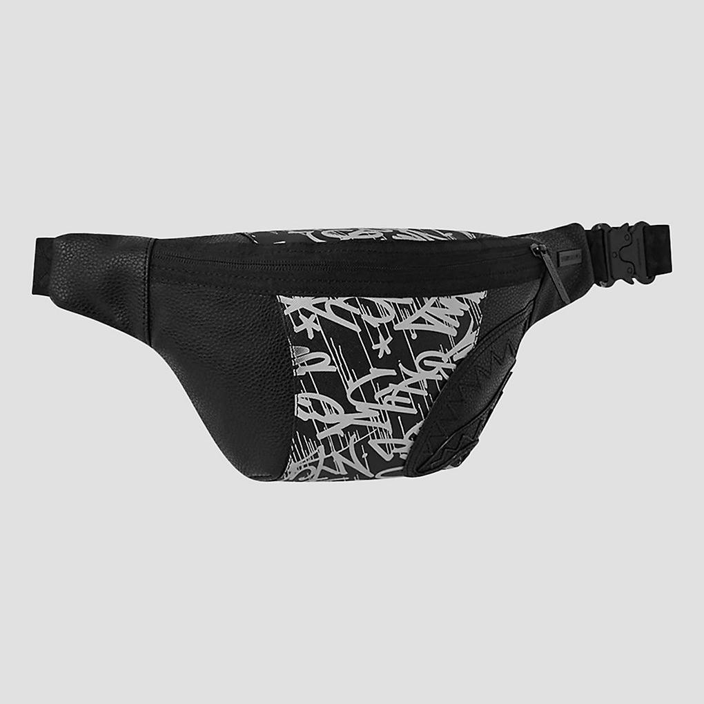 Sprayground Midnight Raceway Graffiti Savvy Hip Bag black