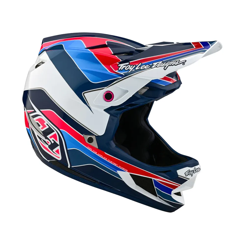 Troy Lee D4 Polyacrylite MTB Full Face Helmet Block Blue/White