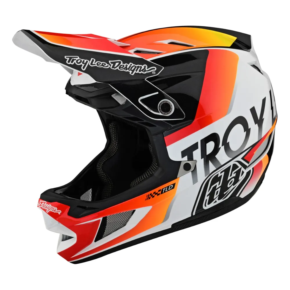Troy Lee Designs D4 Composite Full Face MIPS MTB Helmet Qualifier White/Orange