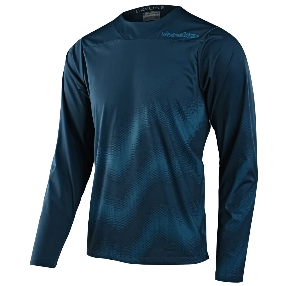 Troy Lee Designs Skyline Chill LS MTB Jersey Waves Dark Slate Blue
