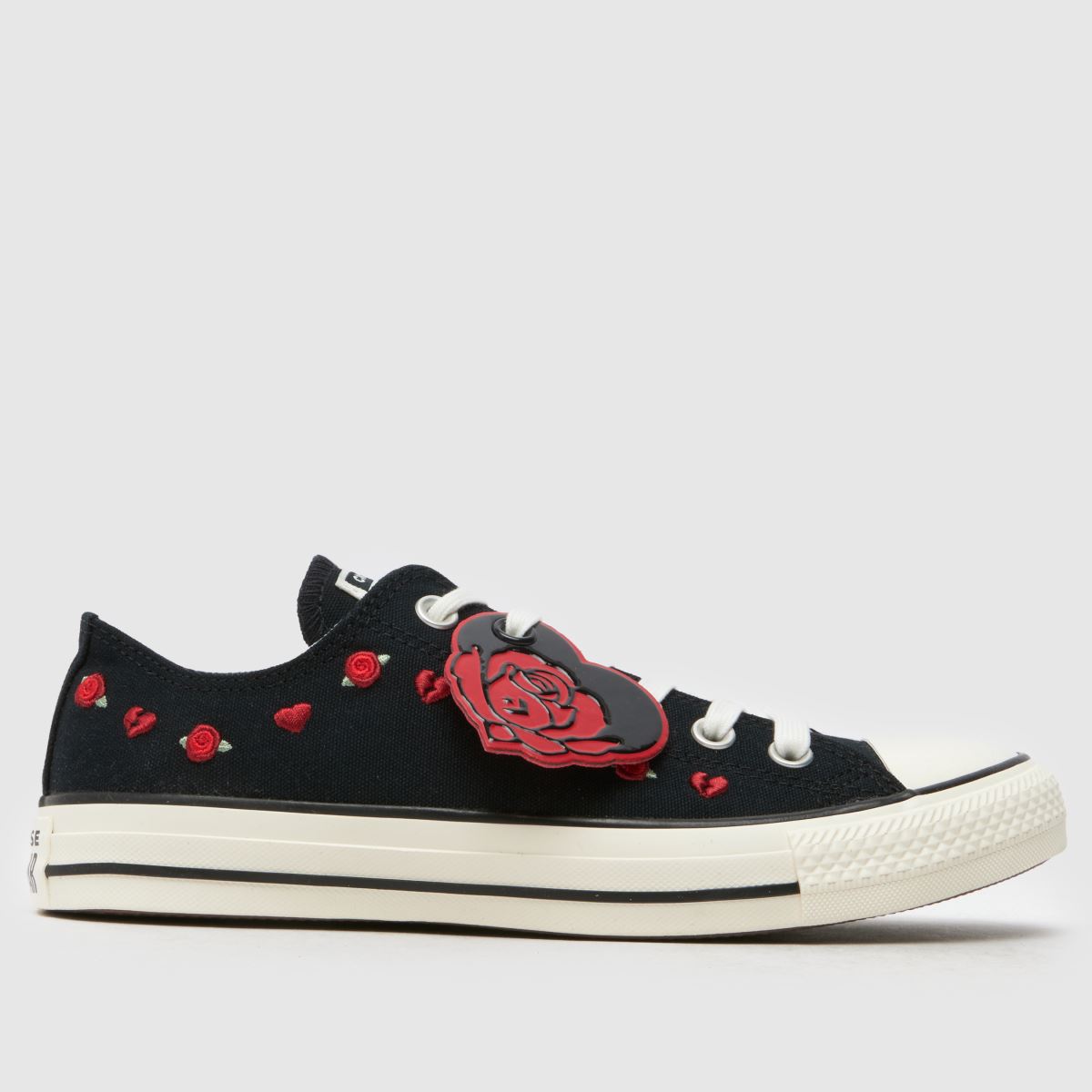 Converse All Star Ox Valentines Trainers in Black & Red