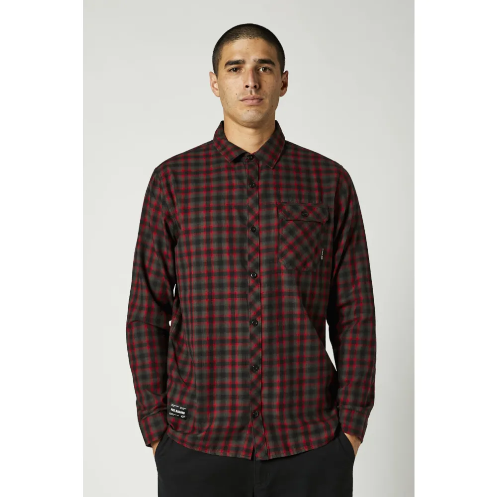 Fox Reeves LS Flannel Woven Shirt Black/Red