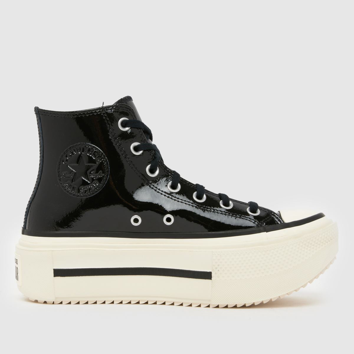 Converse All Star Lift Double Stack Trainers in Black & White