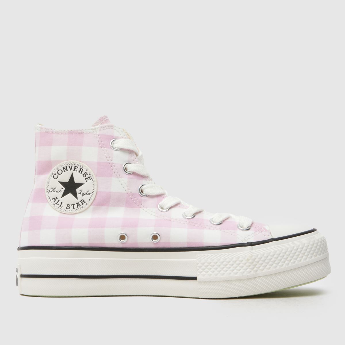 Converse All Star Lift Trainers in White & Pink