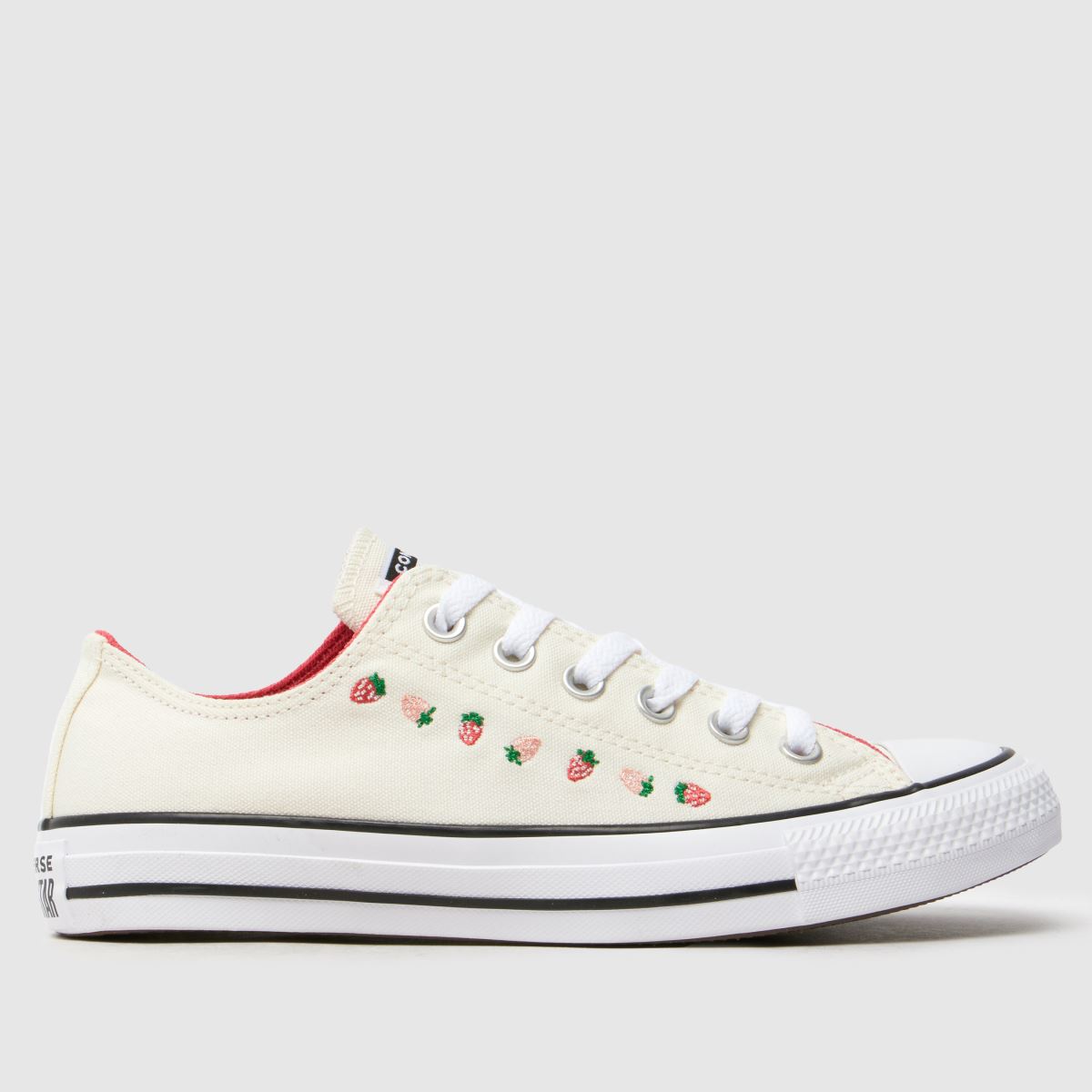 Converse All Star Ox Trainers in White & Pink
