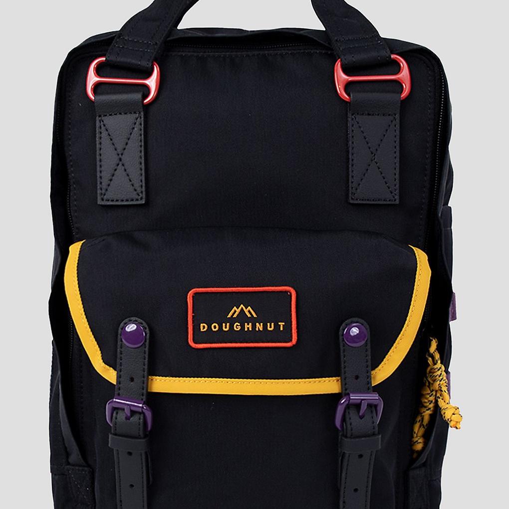 Doughnut Macaroon Happy Camper Backpack black