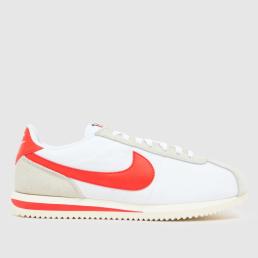 Nike Cortez Trainers in White & Red
