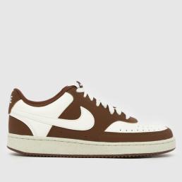 Nike Court Vision Trainers in Brown & White