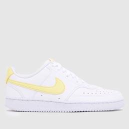 Nike Court Vision Trainers in White & Yellow