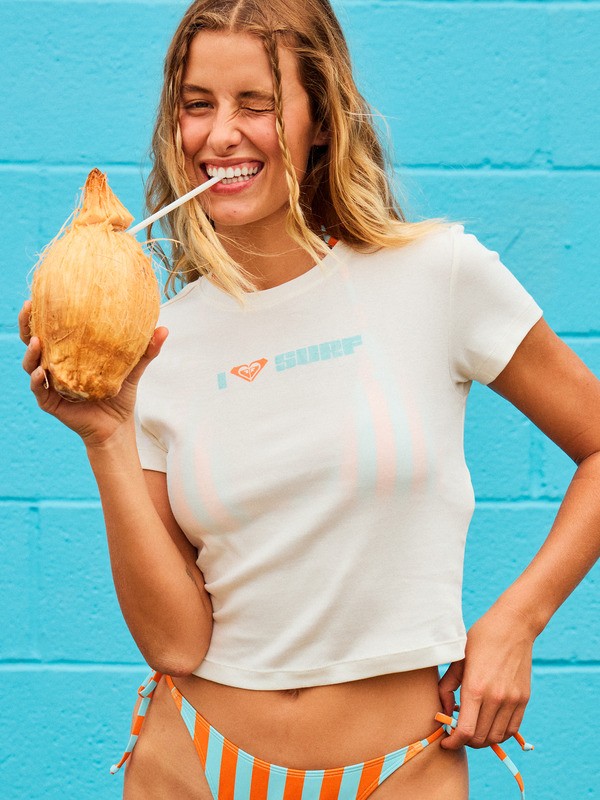 Roxy Beach Love - Crop Short Sleeve T-Shirt For Women