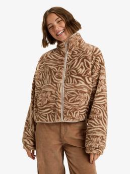 Roxy Blurry Cloud Print - Full Zip Relaxed Fleece For Women