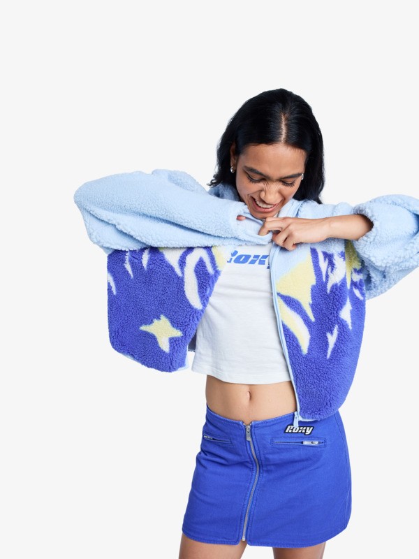 Roxy Chloe Kim Print Polar - Polar Fleece Full Zip Hoodie For Women