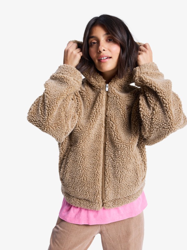 Roxy City Track - Oversized Hooded Zip Fleece For Women