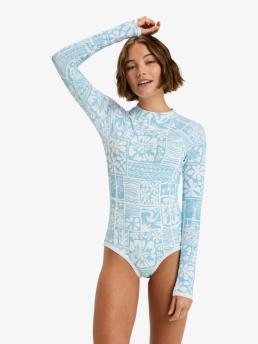 Roxy Flowers Wave - Long Sleeve Back Zip One-Piece For Women