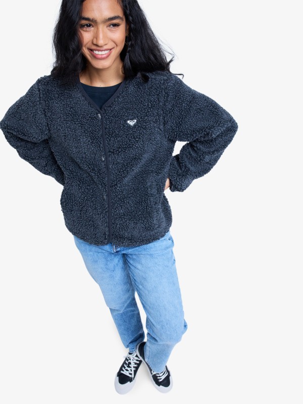 Roxy Iconic Town - Button Up Polar Fleece Top For Women