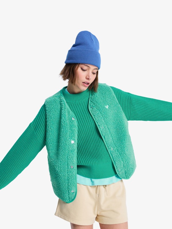 Roxy Iconic Town - Sherpa Polar Fleece Vest For Women