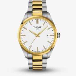 Tissot Mens PR 100 Two Tone White Dial Date Watch T150.410.22.011.00