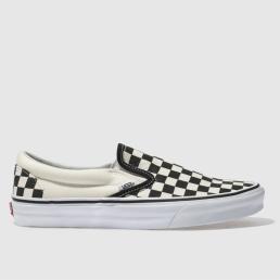 Vans Classic Checkerboard Slip On Trainers in Black & Cream