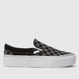 Vans Classic Slip On Platform Trainers in Black & Grey
