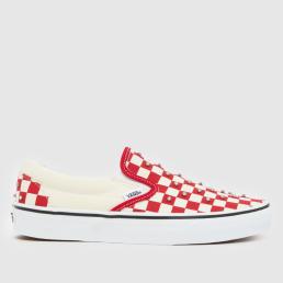 Vans Classic Slip-on Rhinestone Trainers in White & Red