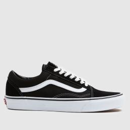 Vans Men's Old Skool Trainers in Black & White, Canvas/Suede, Size: 7