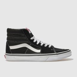 Vans Men's Sk8-Hi Trainers in Black & White, Contrast Stitch, Suede, Size: 8
