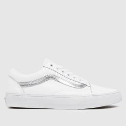 Vans Old Skool Trainers in White & Silver