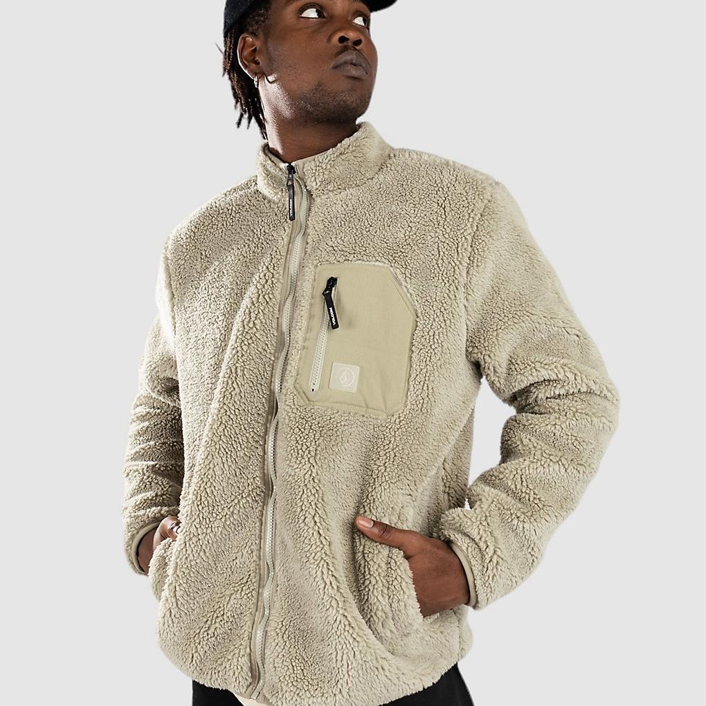 Volcom Muzzer Fuzzar Zip Hoodie green tea