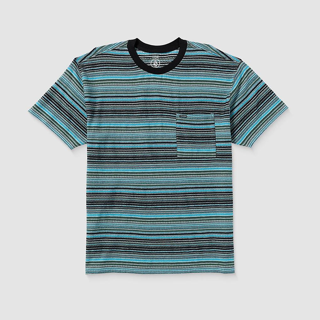 Volcom Slide Stone Crew T-Shirt dark black heather