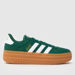 adidas VL Court Bold Trainers in White & Green