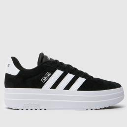 adidas Women's VL Court Bold Trainers in Black & White, Suede, Size: 6
